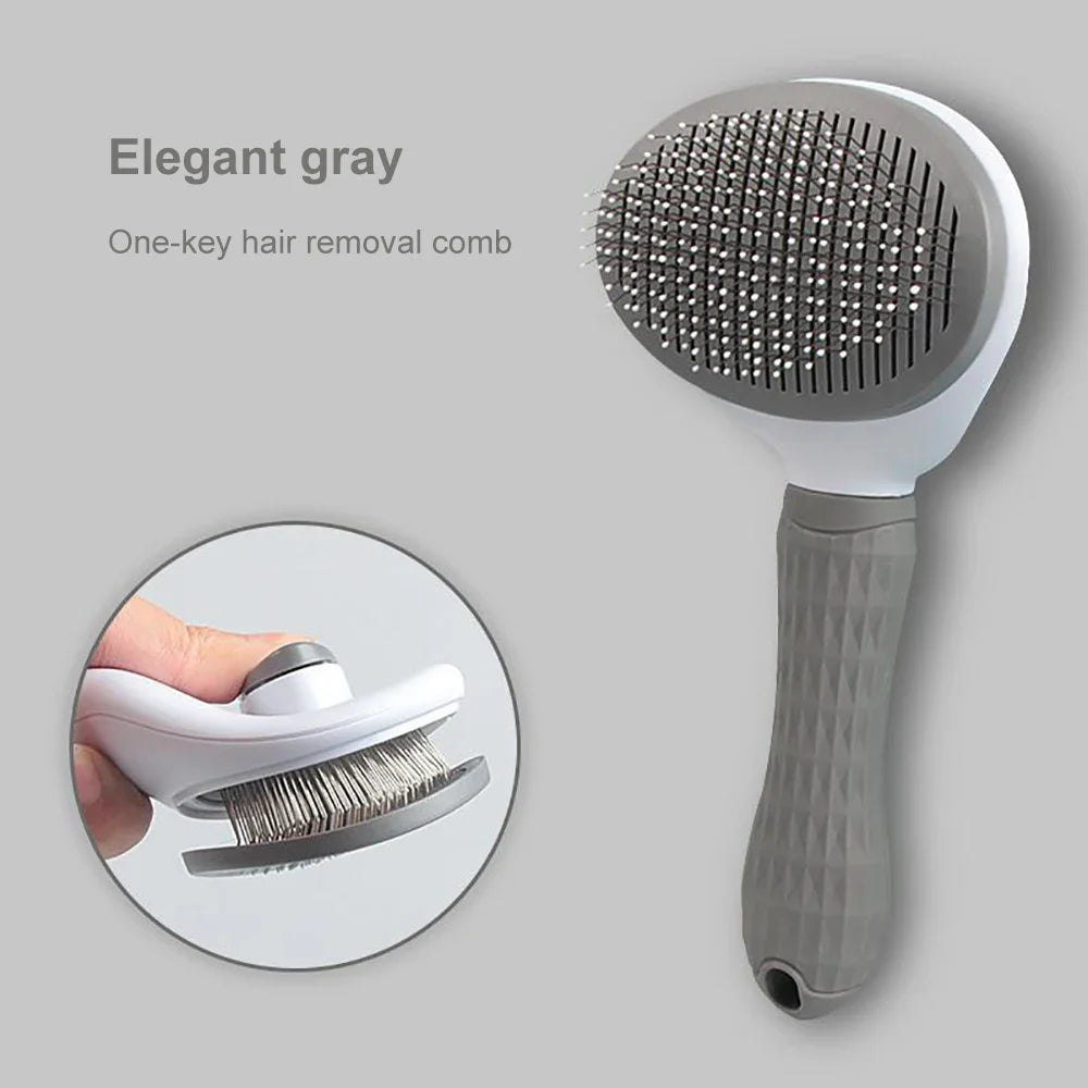 Pet Hair Remover Brush for Dogs And Cats - Long Hair Grooming Comb Stainless Steel Cat Dog Hair Cleaner Brush for Pet Care