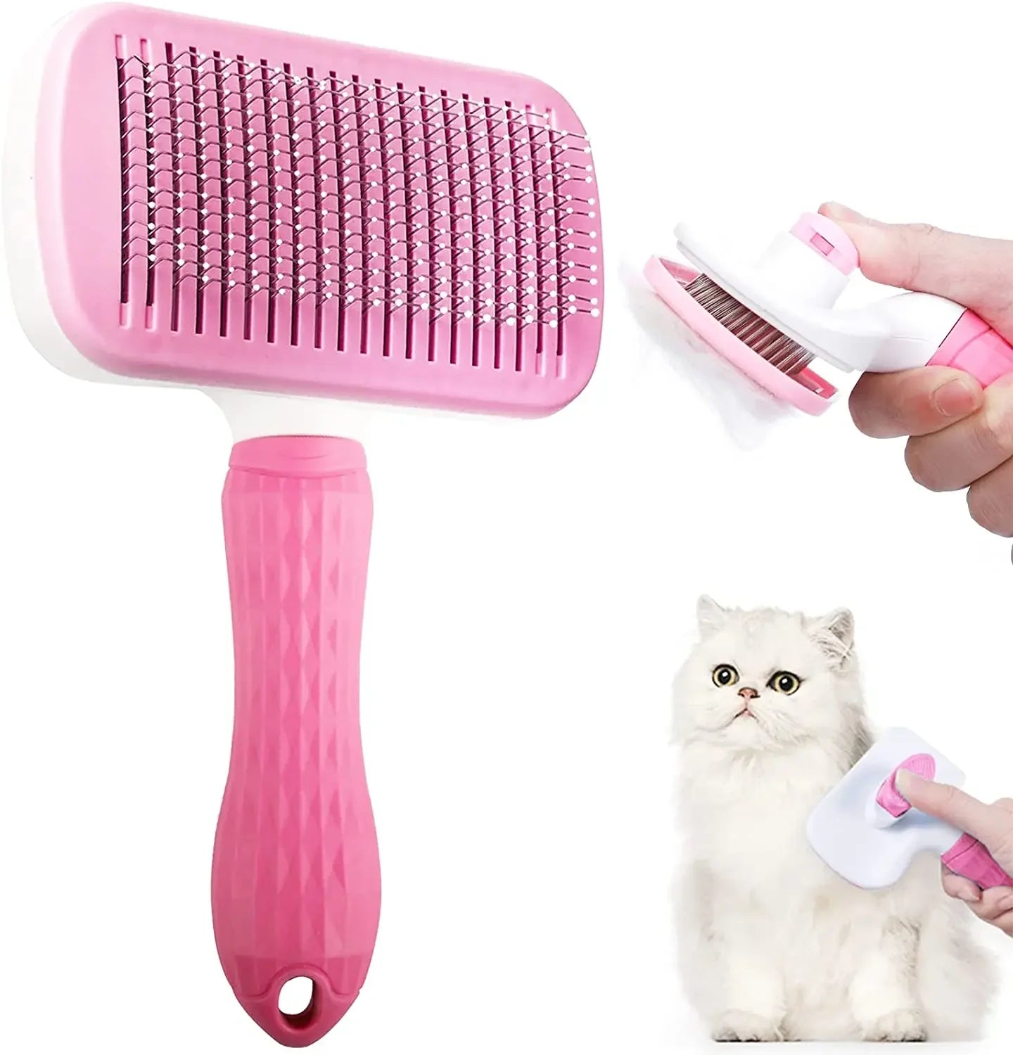 Pet Hair Remover Brush for Dogs And Cats - Long Hair Grooming Comb Stainless Steel Cat Dog Hair Cleaner Brush for Pet Care