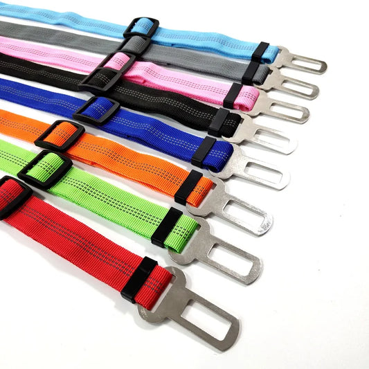 Adjustable Dog Car Seat Belt Harness – Reflective, Padded & Elastic Safety Strap for Comfortable Car Travel