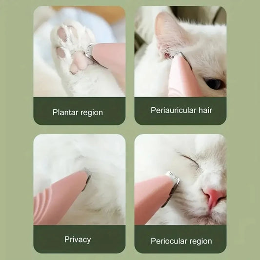 Electric Pet Shaver Clipper for Cats And Dogs Non-Battery Operated Stainless Steel Blades for Grooming Foot Tail And Eye Hair