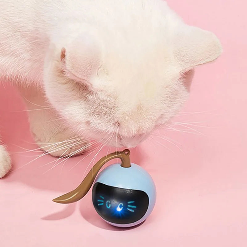 Interactive Smart Cat Toy Colorful LED Self Rotating Pet Ball Toys USB Rechargeable Kitten Automatic Ball Toys Cat Accessories