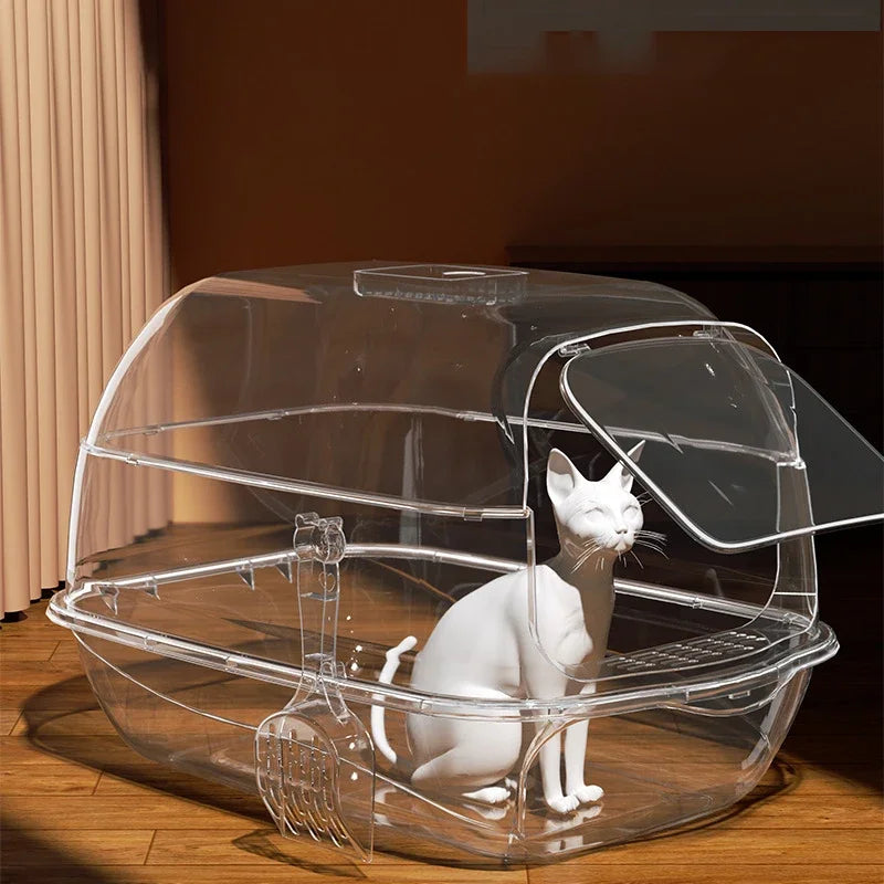 Large Capacity Cat Litter Box Fully Enclosed Sandbox Pet Anti Splash Toilet Spillproof Deodorant Cat Toilet Removable Cat Bedpan