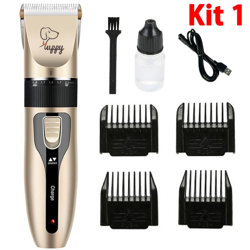 Rechargeable Pet Grooming Clipper Kit Professional Dog & Cat Hair Trimmer - Efficient Battery Powered Pet Care Tool