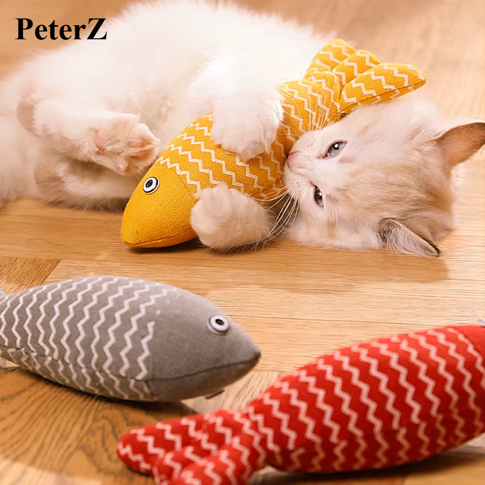 Fun Cat Sackcloth Fish Toy High With Catnip Fish Pet Cat Gnawing Inside The Toy Room