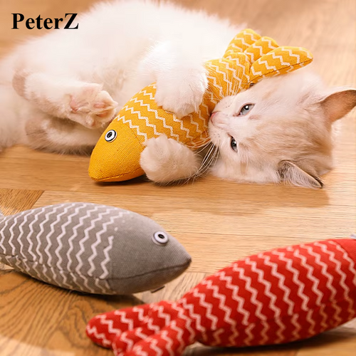 Fun Cat Sackcloth Fish Toy High With Catnip Fish Pet Cat Gnawing Inside The Toy Room